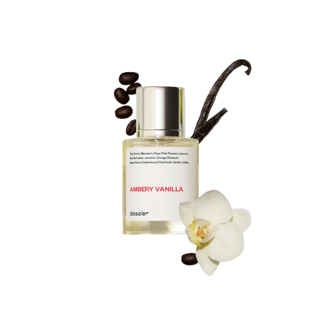 Dossier - Ambery Vanilla 1.7Oz (50ml) - Eau de Parfum - Inspired by Y S.L's B.lack O.pium - Long-lasting Fragrance - Feminine